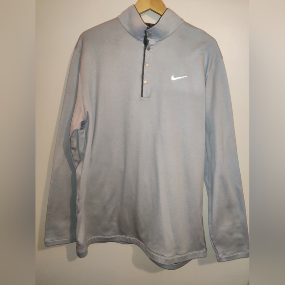 Nike Tiger Woods TW Collection 1/4 Button Up Pullover Men's XL Sweatshirt Gray - Picture 1 of 3
